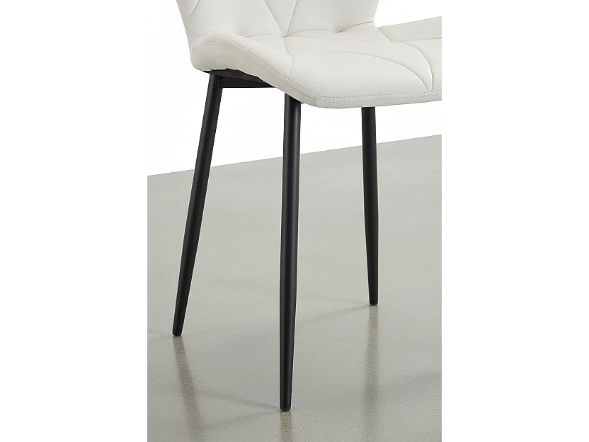 Lot 4 Chaises Salle à Manger Coquillage Velours Beige Pieds Métal Noir 46x58,5x87cm