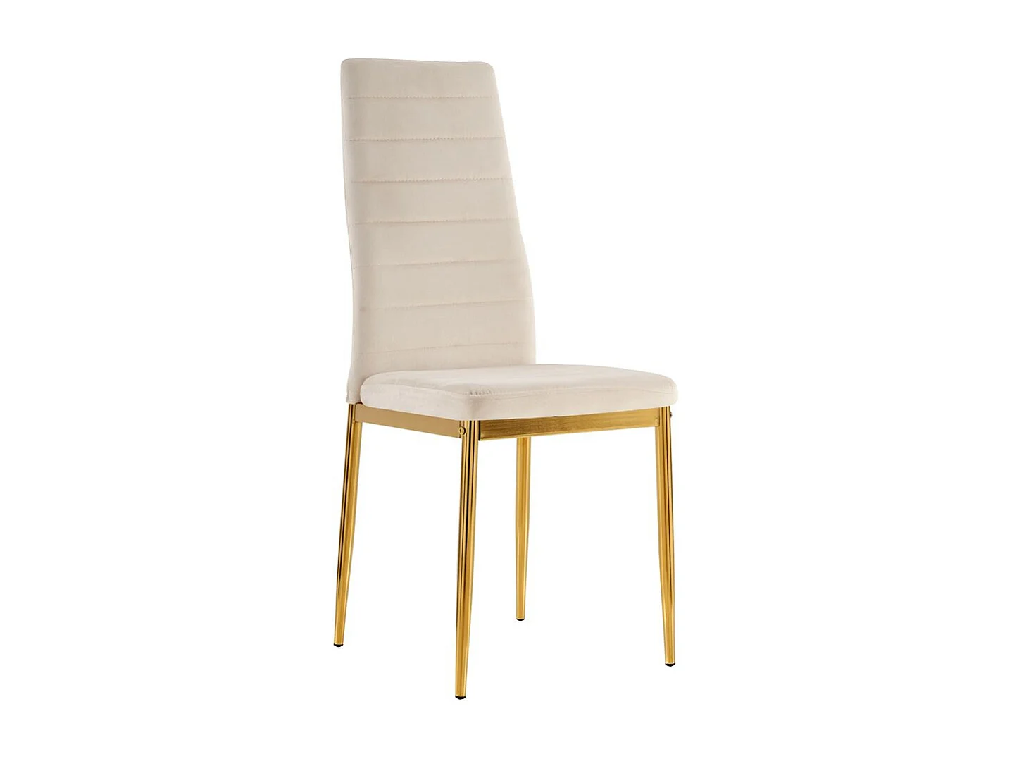 Lot 6 Chaises Salle à Manger Tolia Velours Beige Pieds Gold