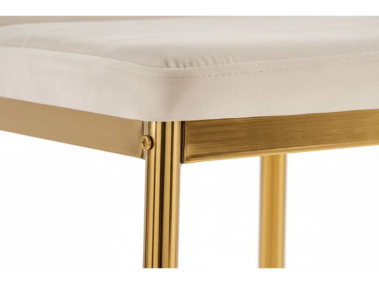 Lot 6 chaises velours beige pieds métal gold 52x45x90 cm TOLIA