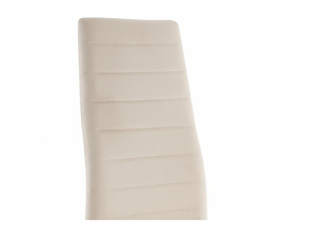 Lot de 6 chaises velours beige pieds métal gold 52x45x90 cm TOLIA