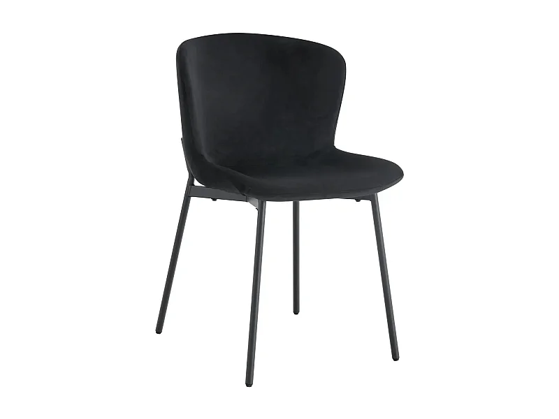 Lot de 4 chaises ELEN métal noir velours