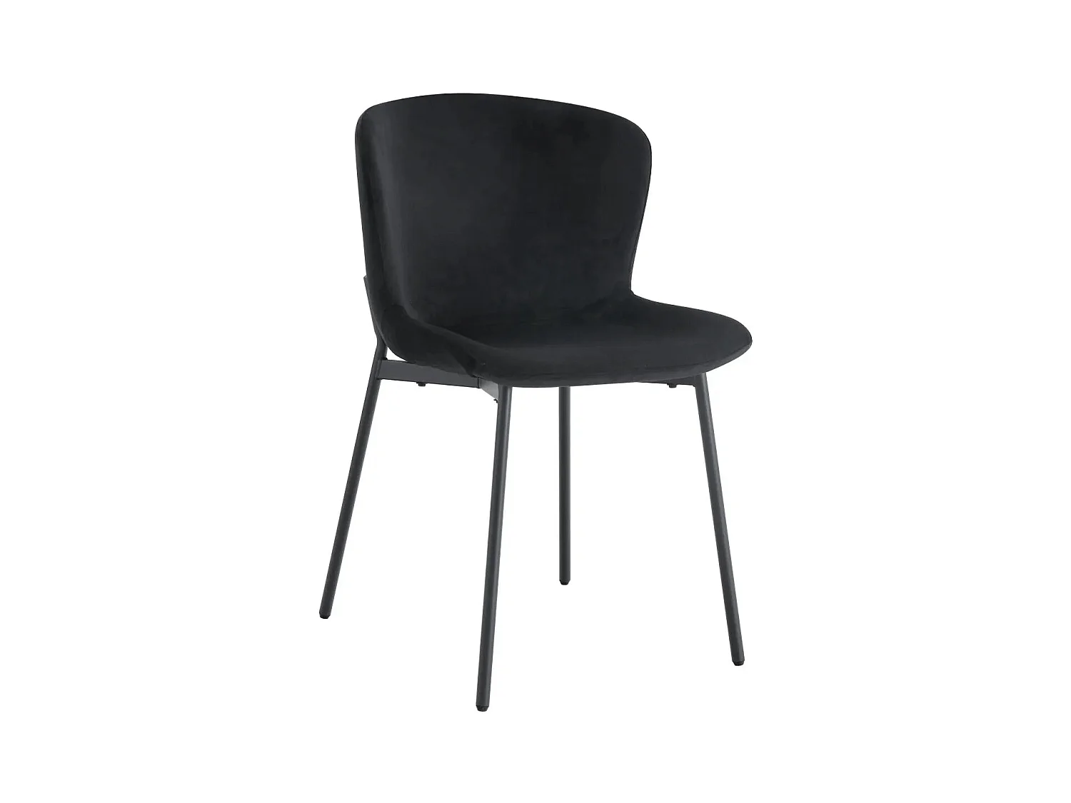 Lot de 4 chaises ELEN métal noir velours