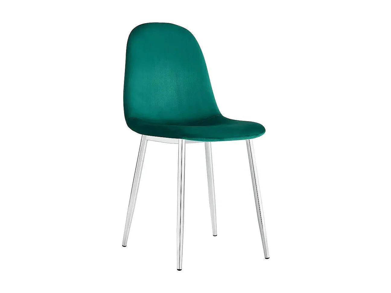Lot de 6 chaises SCANDINAVE en velours pieds chrome - Vert