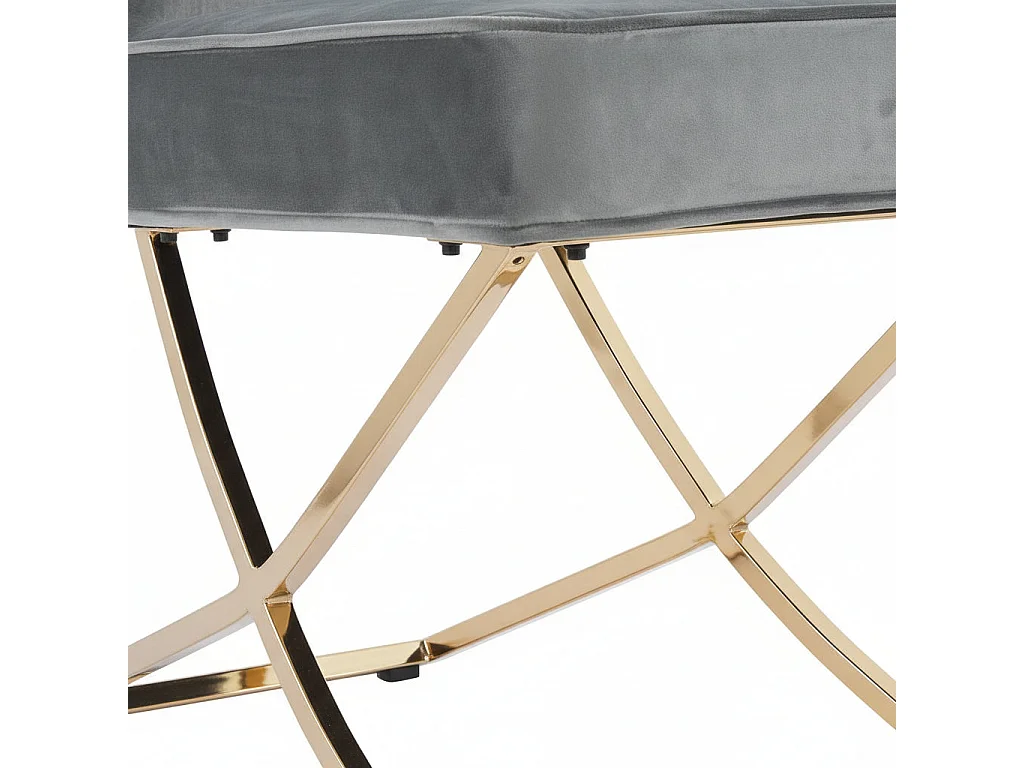 Lot 4 Chaises Salle à Manger Gabrielle Velours Anthracite Capitonné Pieds Gold