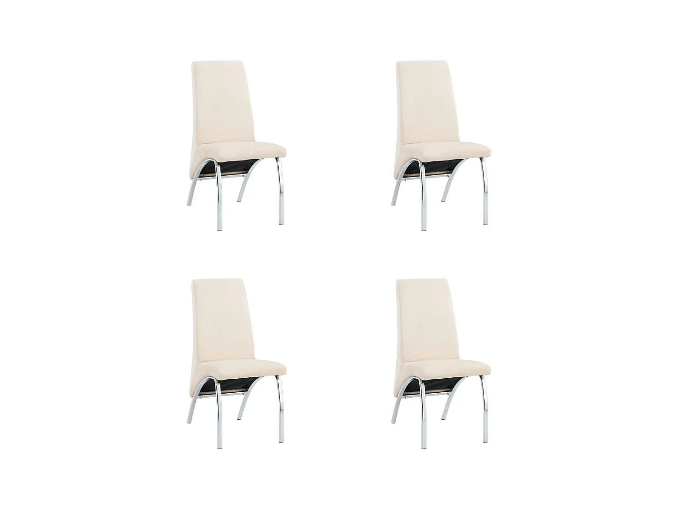 Lot de Chaises Fate chrome et velours