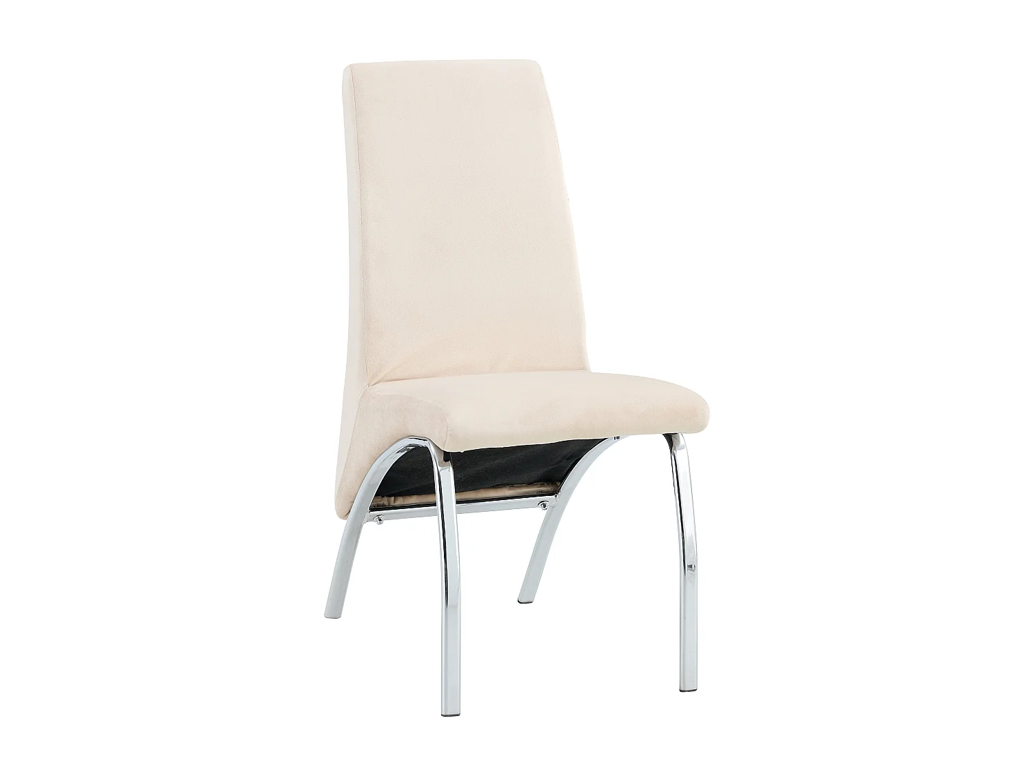 Lot de 4 Chaises Fate chrome et velours Beige