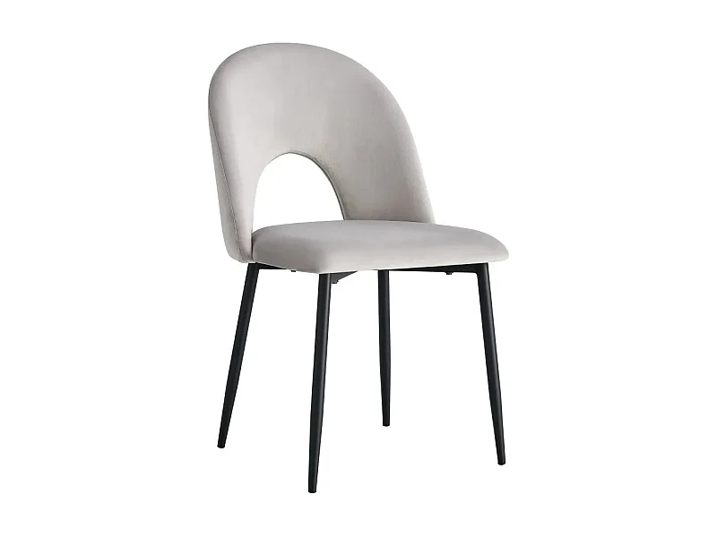 Lot de chaises TEDDY métal noir velours