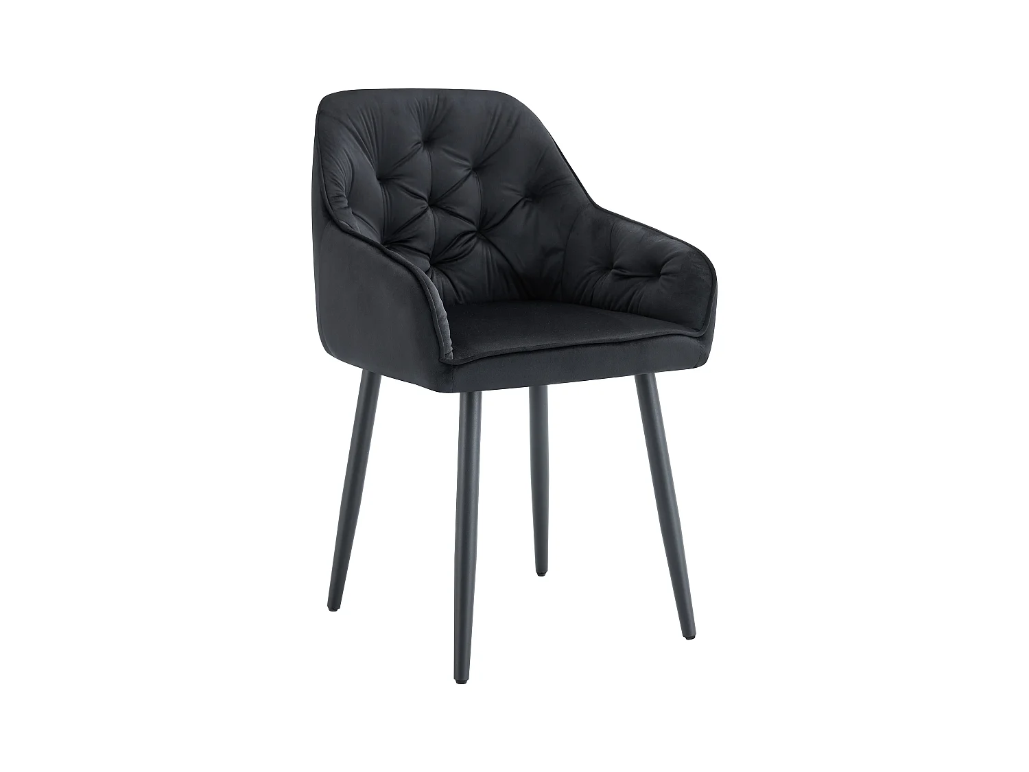 Lot de 2 Chaises JADE Métal Noir avec Accoudoirs en velours 53,5x53x84 cm