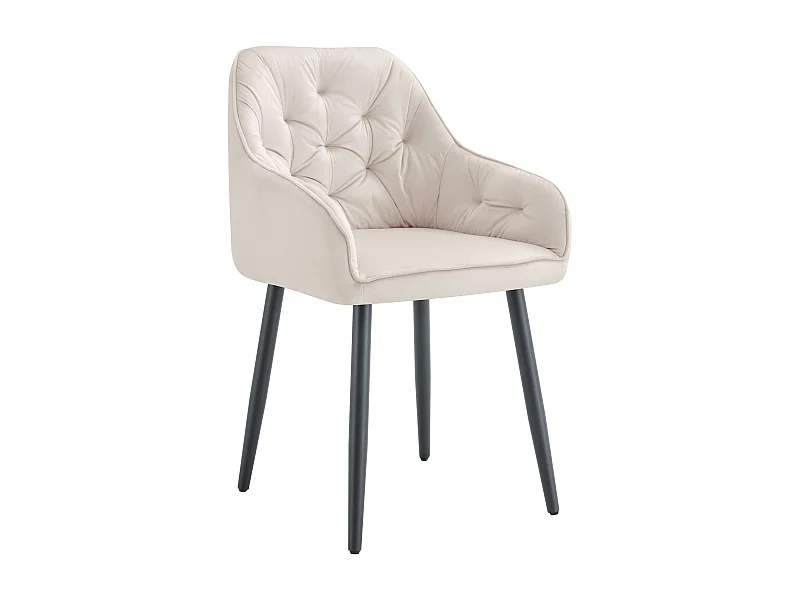 Lot de 2 Chaises JADE Métal Noir avec Accoudoirs en velours 53,5x53x84 cm