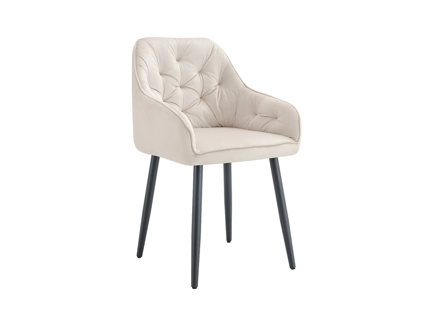 Lot de 2 Chaises JADE Métal Noir avec Accoudoirs en velours 53,5x53x84 cm