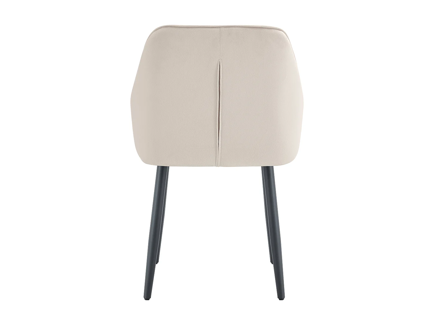 Lot 2 Chaises Salle à Manger Jade Accoudoirs Velours Beige Pieds Métal Noir 53,5x53x84cm