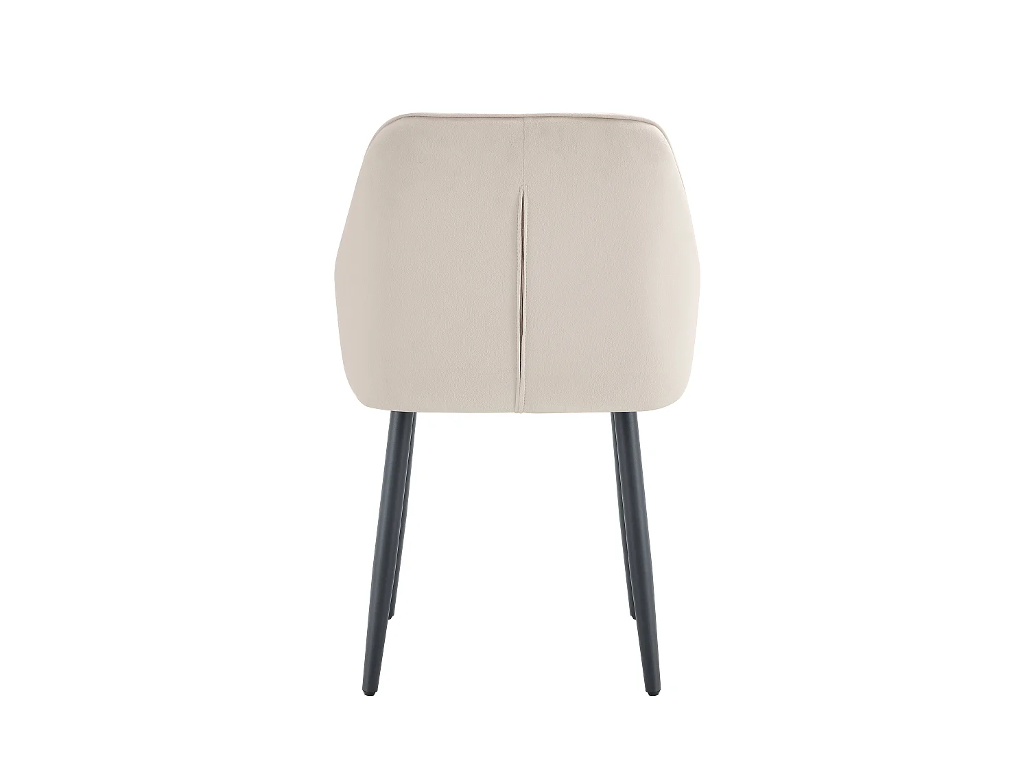 Lot 2 Chaises Salle à Manger Jade Accoudoirs Velours Beige Pieds Métal Noir 53,5x53x84cm