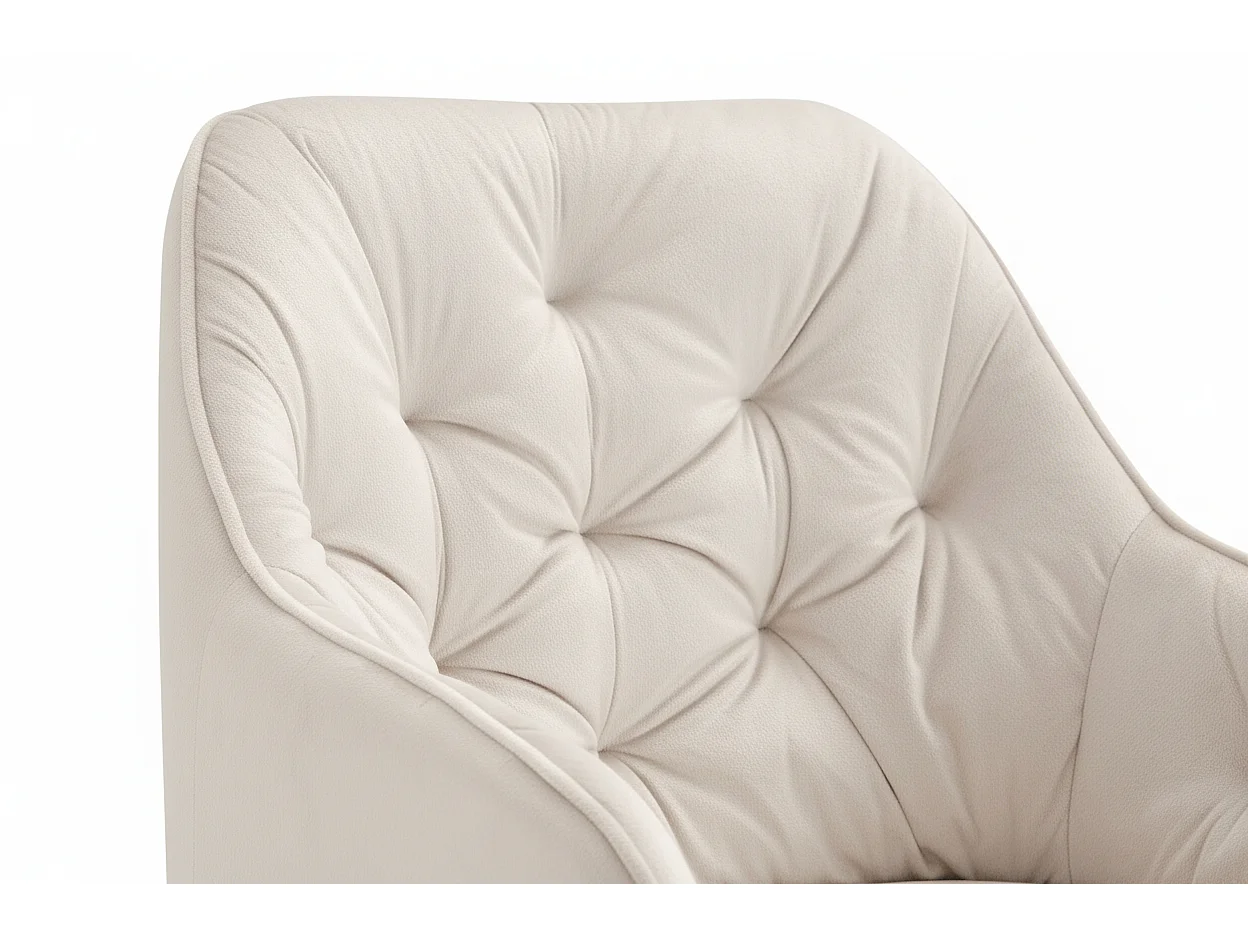 Lot 2 Chaises Salle à Manger Jade Accoudoirs Velours Beige Pieds Métal Noir 53,5x53x84cm