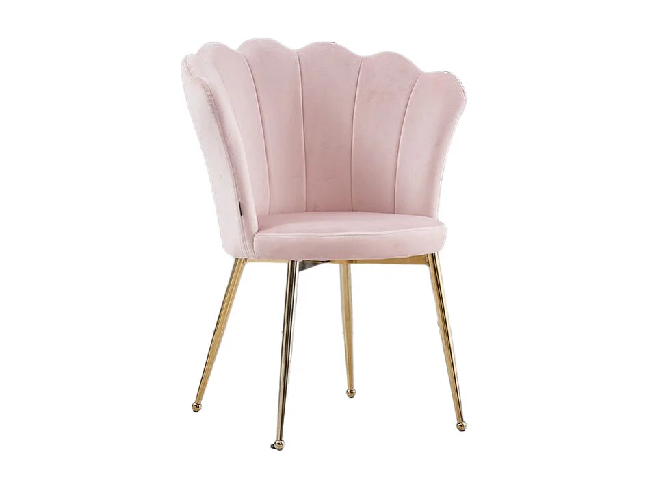 Lot de 2 chaises NYMPHEA pieds Gold assise Velours Rose
