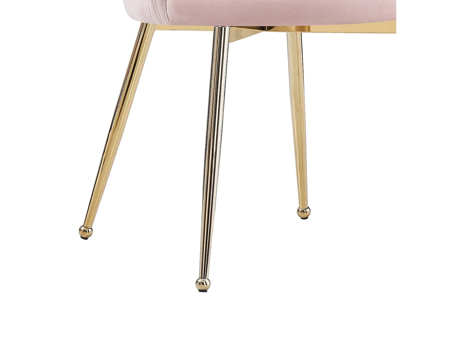 Lot de 2 chaises NYMPHEA pieds Gold assise Velours Rose