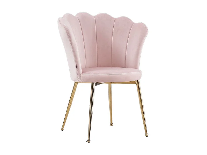 Lot de 2 chaises NYMPHEA pieds Gold assise Velours Rose