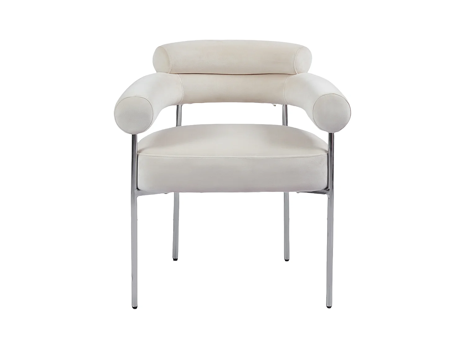 Lot de chaises BULLE avec Accoudoirs Velours & Pieds Chrome 72x60x77 cm