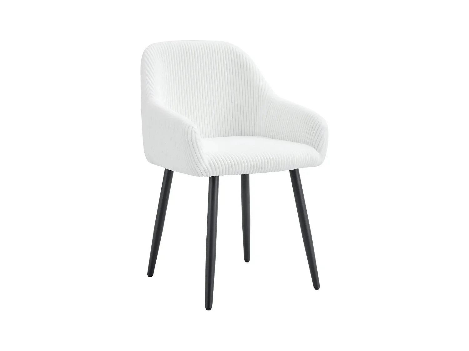 Lot de chaises avec accoudoir PEACH pieds métal noir