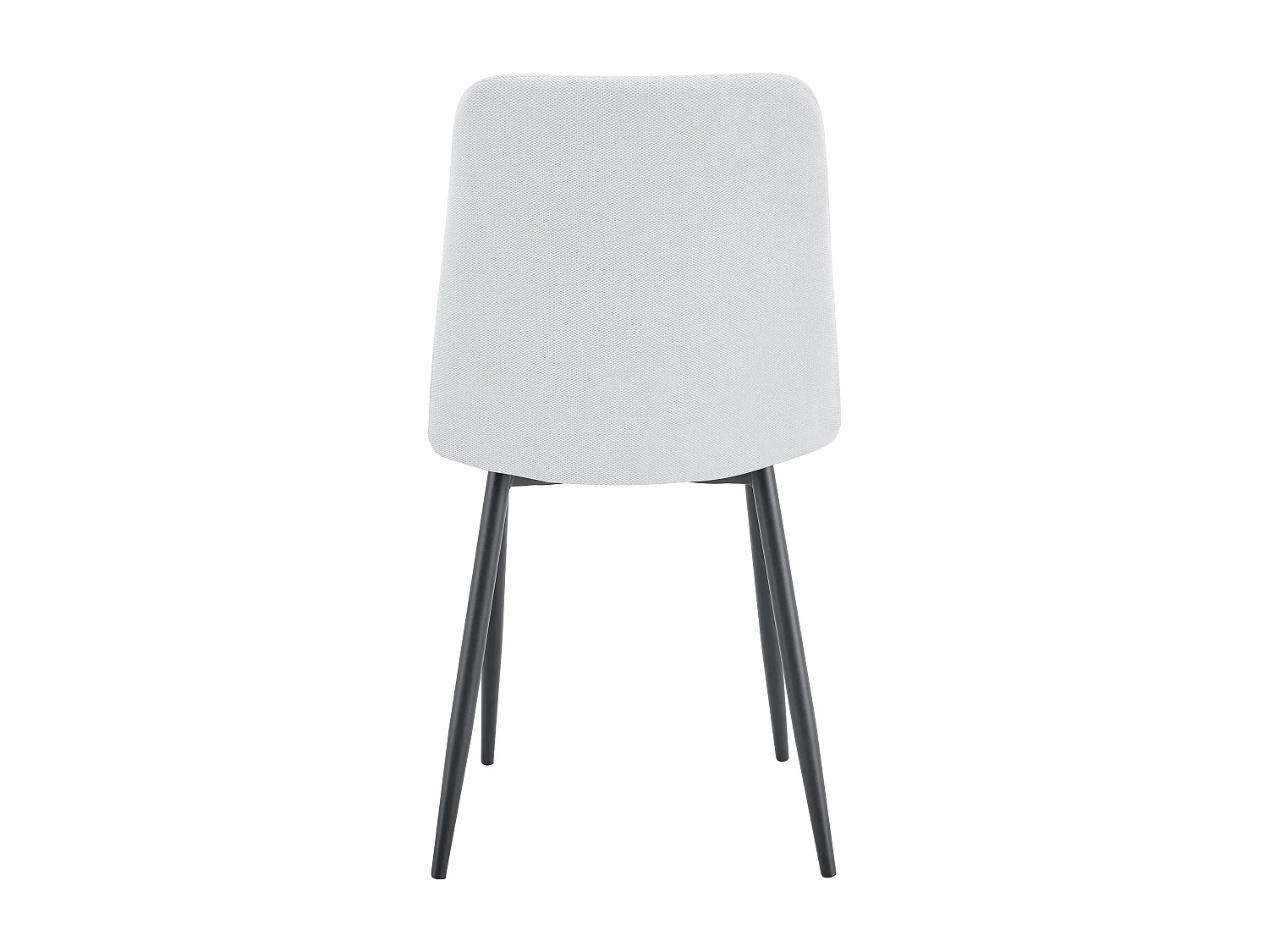 Lot 4 Chaises Salle à Manger Elisa Velours Serge Gris Pieds Métal Noir 42x55x87cm