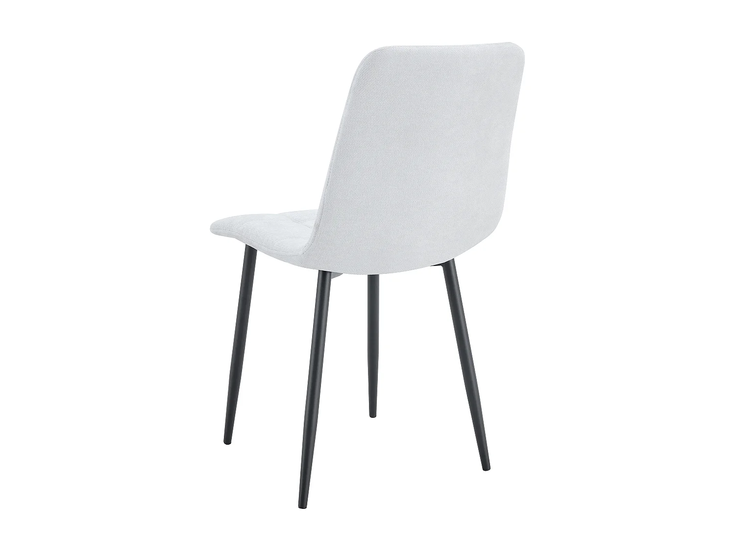 Lot 4 Chaises Salle à Manger Elisa Velours Serge Gris Pieds Métal Noir 42x55x87cm