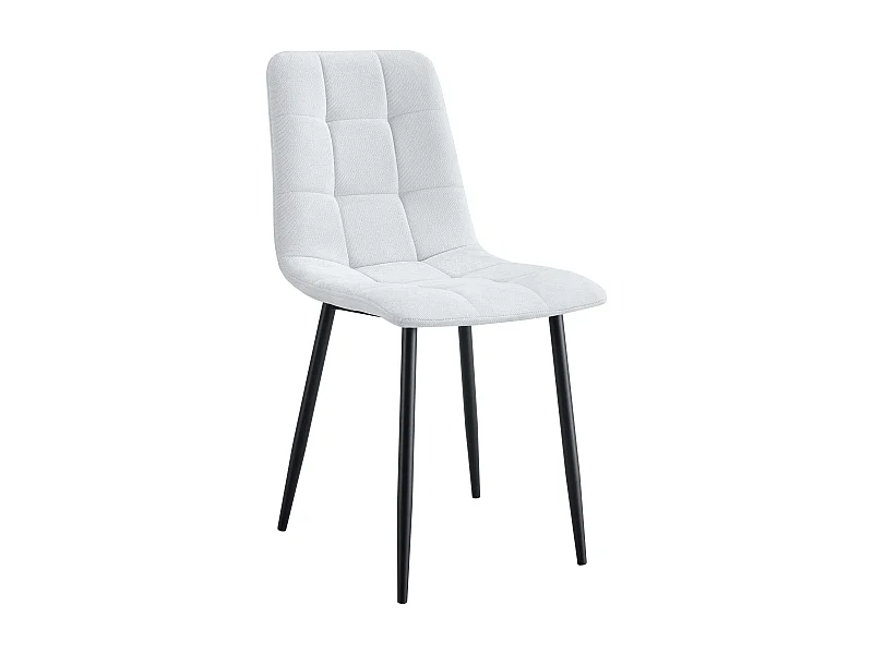 Lot 4 Chaises Salle à Manger Elisa Velours Serge Gris Pieds Métal Noir 42x55x87cm