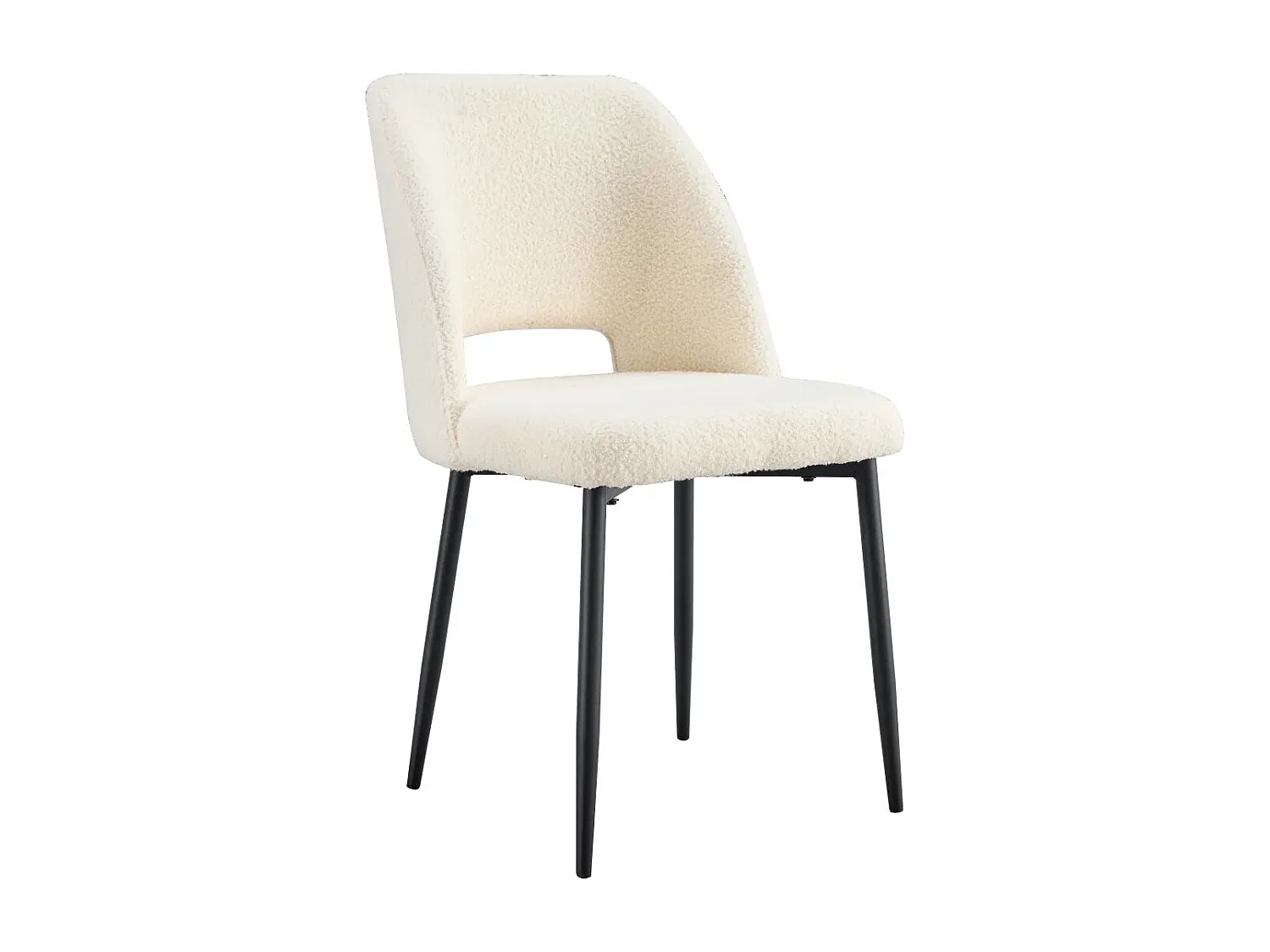 Lot de 4 chaises AVA Métal noir Velours - Doudou beige