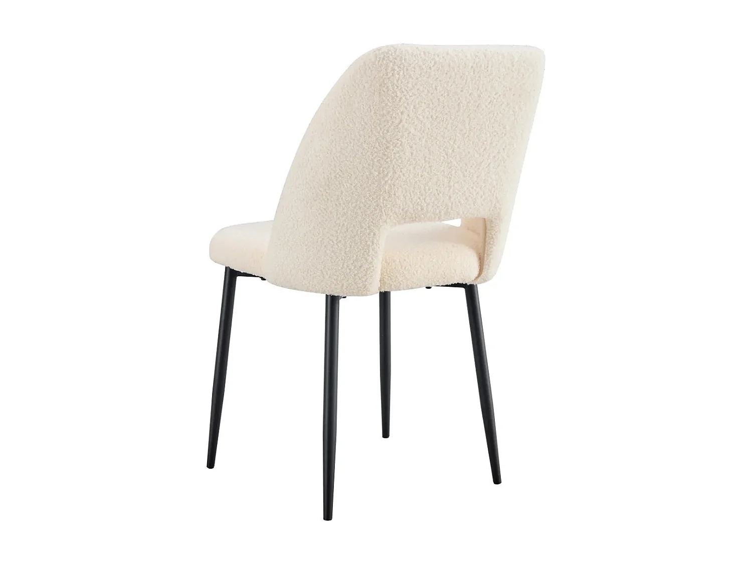 Lot de 4 chaises AVA Métal noir Velours - Doudou beige