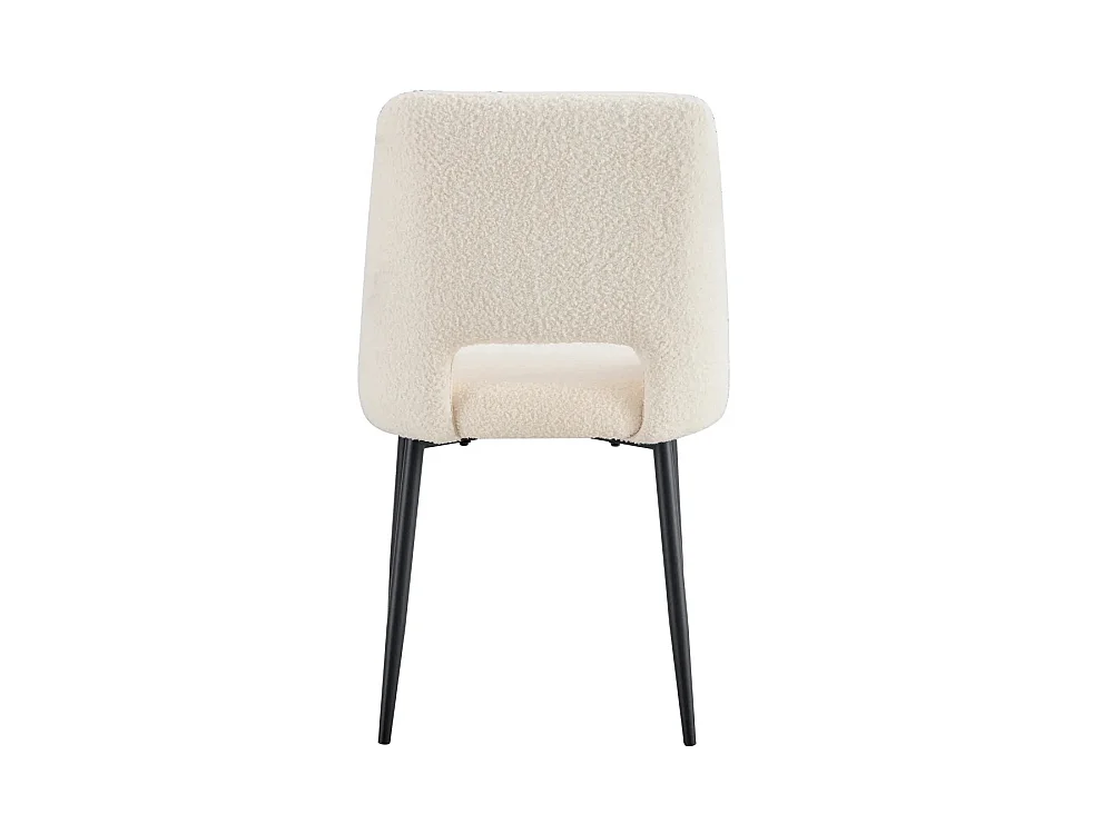 Lot de 4 chaises AVA Métal noir Velours - Doudou beige