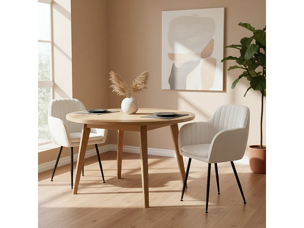 Lot de 2 chaises Chic KANVAS en velours pieds métal noir