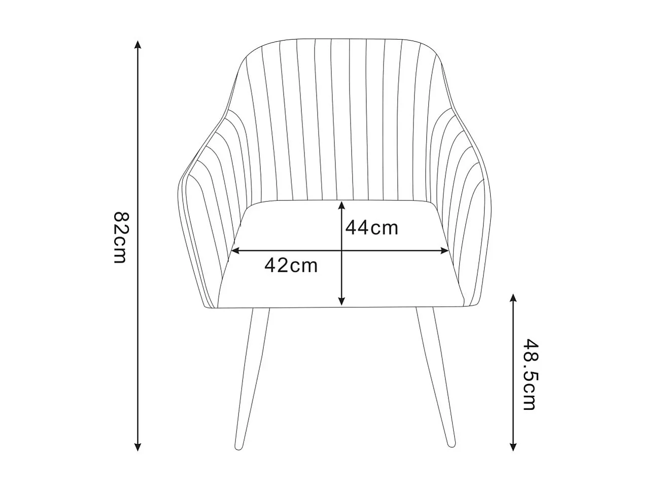 Lot de 2 chaises Chic KANVAS en velours pieds métal noir