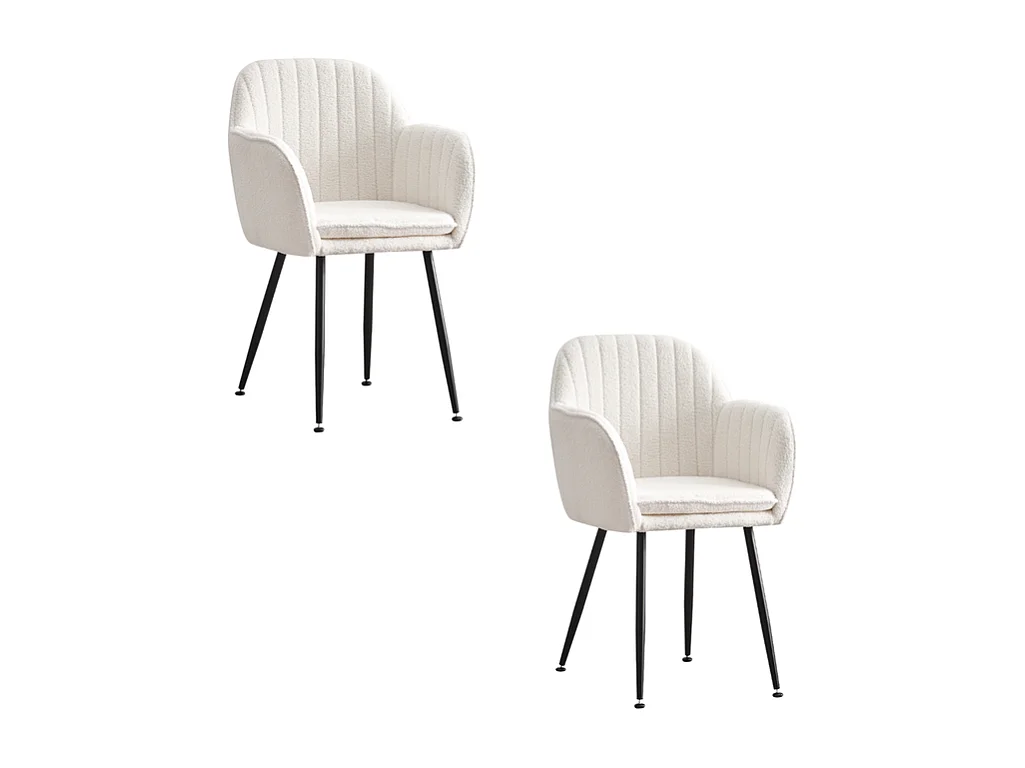 Lot de 2 chaises Chic KANVAS en velours pieds métal noir