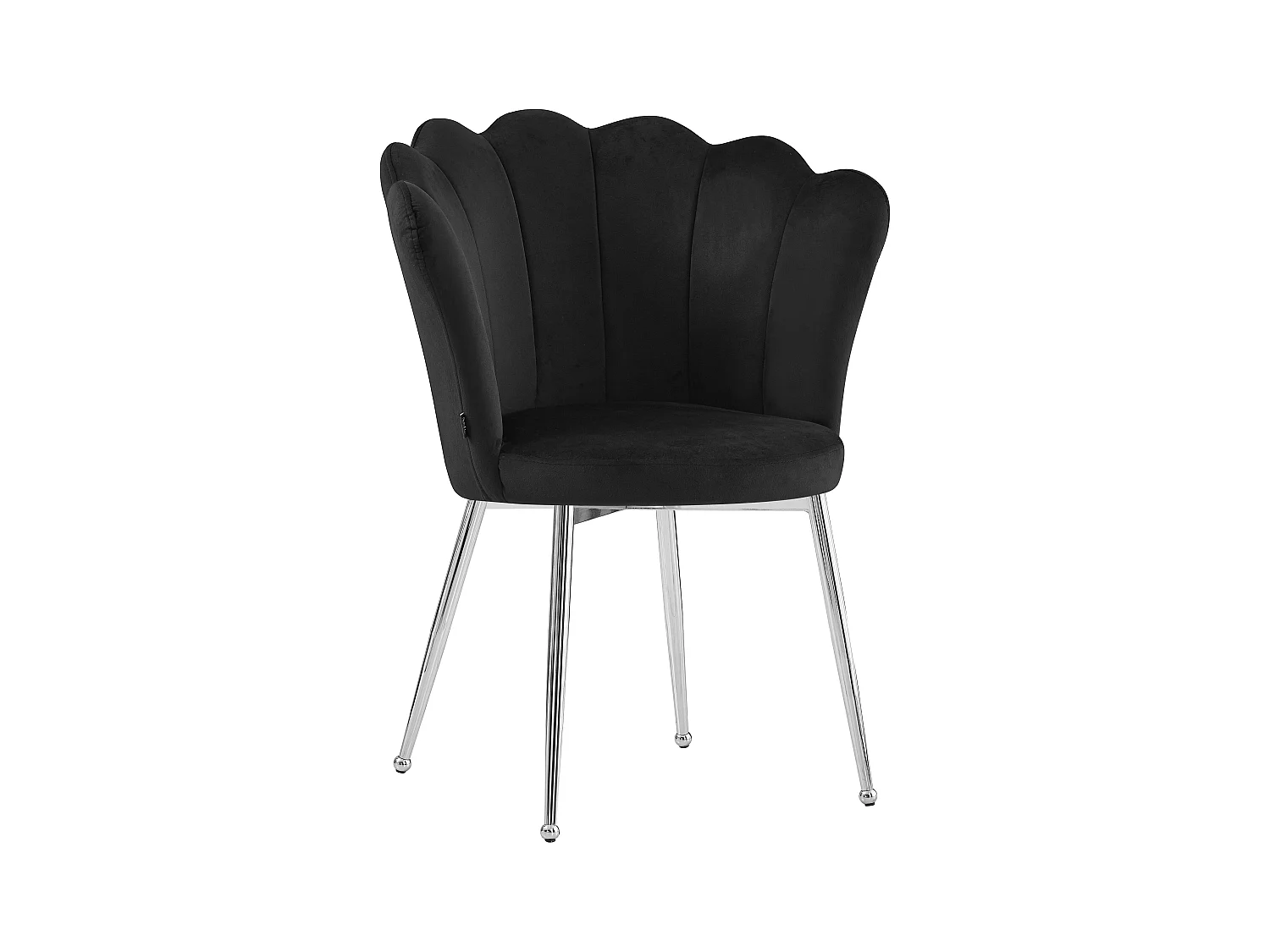 Lot de 2 chaises NYMPHEA pieds Chrome assise Velours Noir