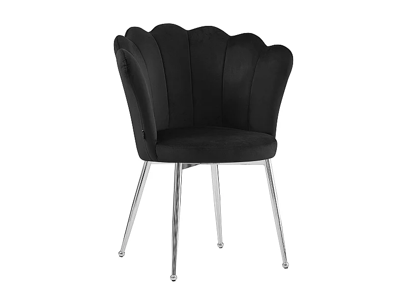 Lot de 2 chaises NYMPHEA pieds Chrome assise Velours Noir