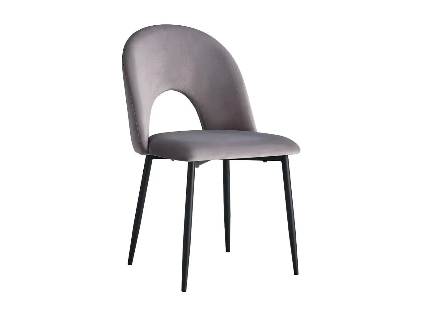 Lot de chaises TEDDY métal noir velours