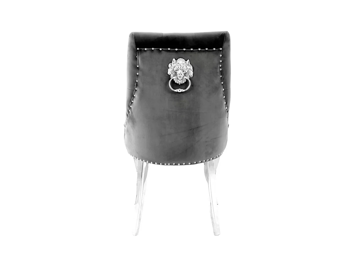 Lot de Chaises LION Capitonnées et Cloutées Chrome Velours