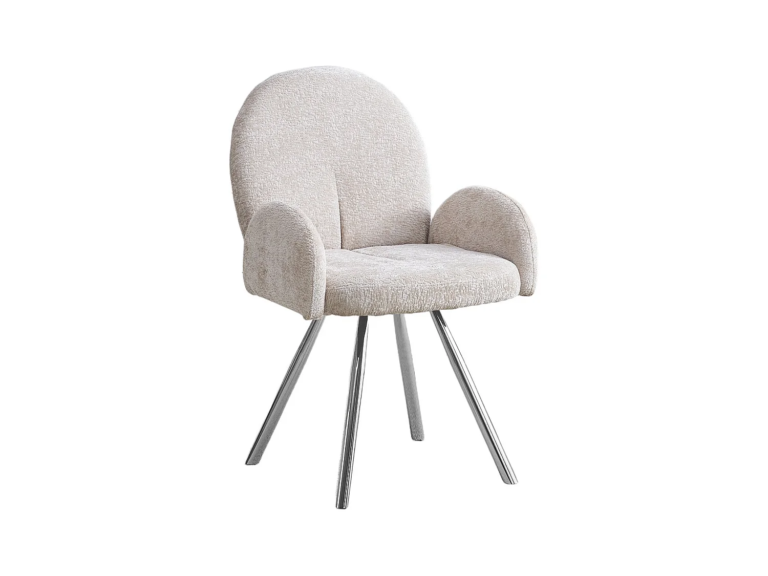 Chaise ELISA Velours & Pieds Chrome 42x55x87 cm