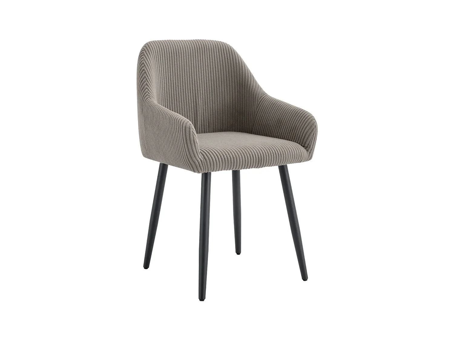 Lot de chaises avec accoudoir PEACH pieds métal noir