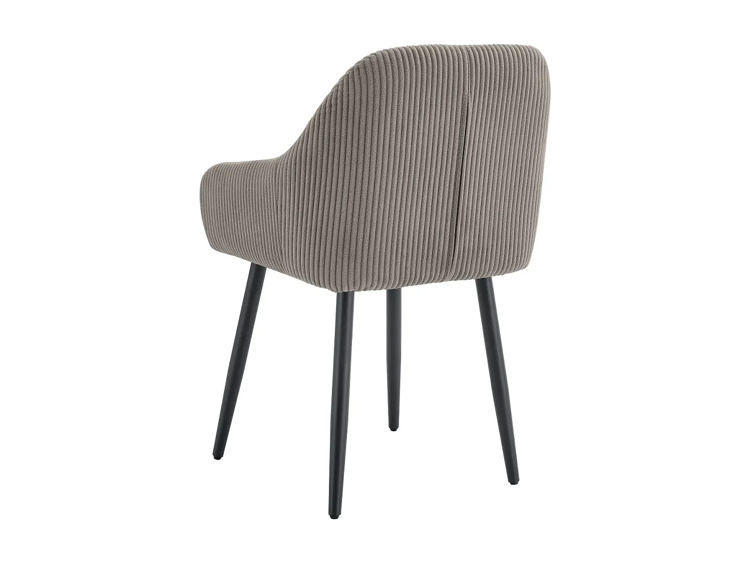 Lot 2 Chaises Salle à Manger Peach Accoudoirs Moka Pieds Métal Noir