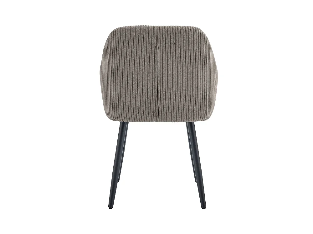 Lot 2 Chaises Salle à Manger Peach Accoudoirs Moka Pieds Métal Noir