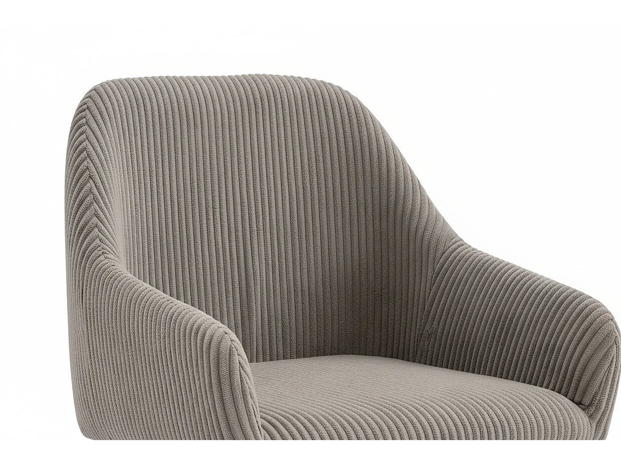 Lot 2 Chaises Salle à Manger Peach Accoudoirs Moka Pieds Métal Noir