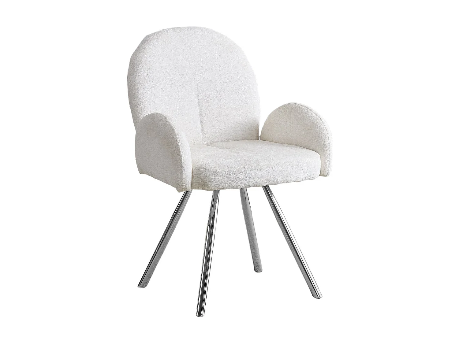 Lot 2 Chaises Salle à Manger Elisa Velours Doudou Pieds Chrome 42x55x87cm