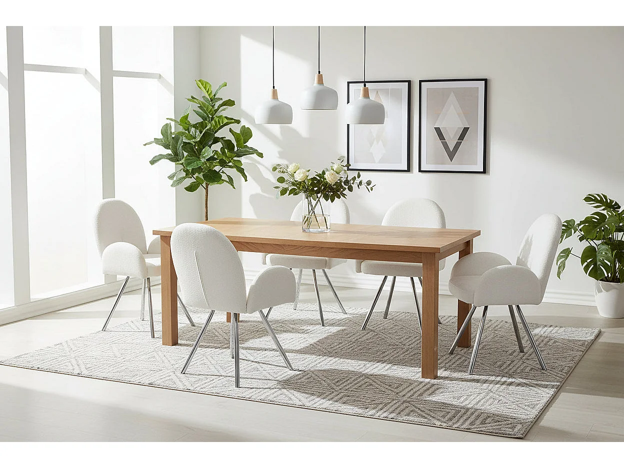 Lot 2 Chaises Salle à Manger Elisa Velours Doudou Pieds Chrome 42x55x87cm