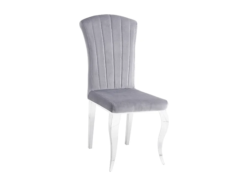 Lot de Chaises baroque LOUIS Chrome Velours
