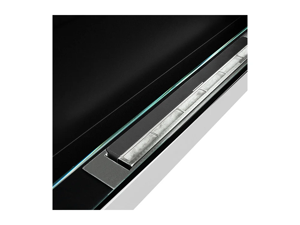 Livorno Witte wand- of inbouw bio-ethanolhaard, L 90 x D 12 x H 40 met glas