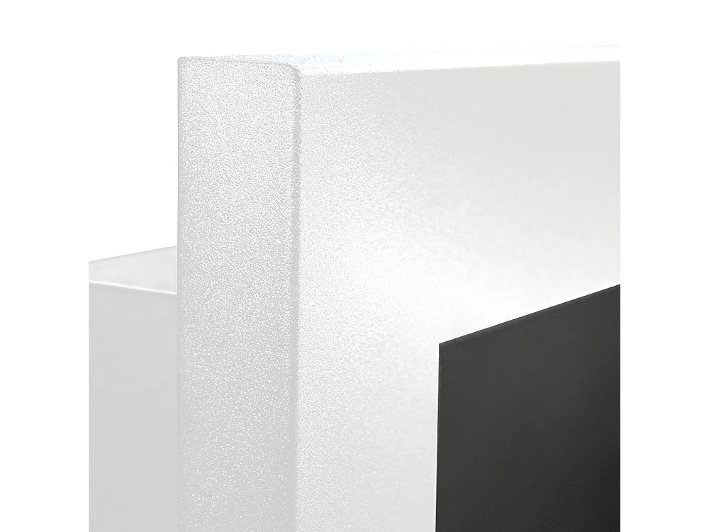 Livorno Hvid vægmonteret eller indbygget bioethanolpejs, L 90 x D 12 x H 40 med glas