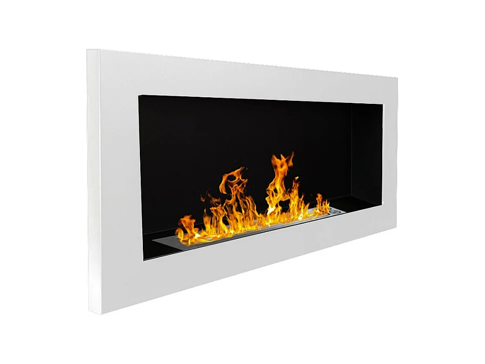 Lucca White wand- of inbouw bio-ethanolhaard, L 90 x D 12 x H 40