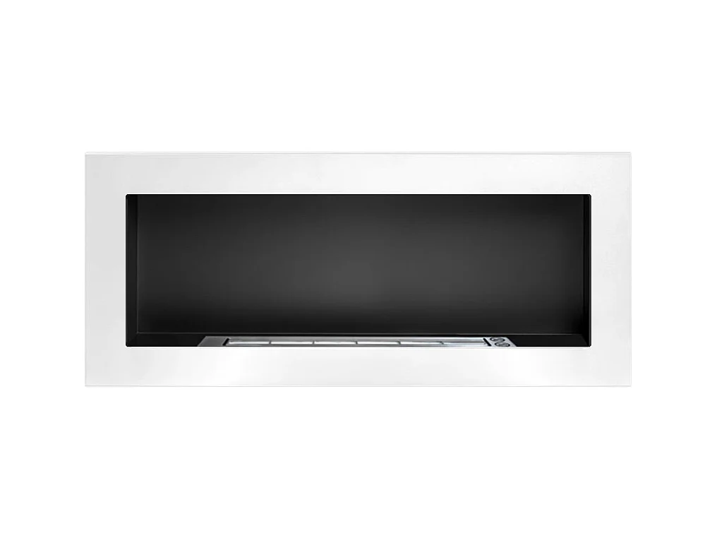 Lucca White wand- of inbouw bio-ethanolhaard, L 90 x D 12 x H 40