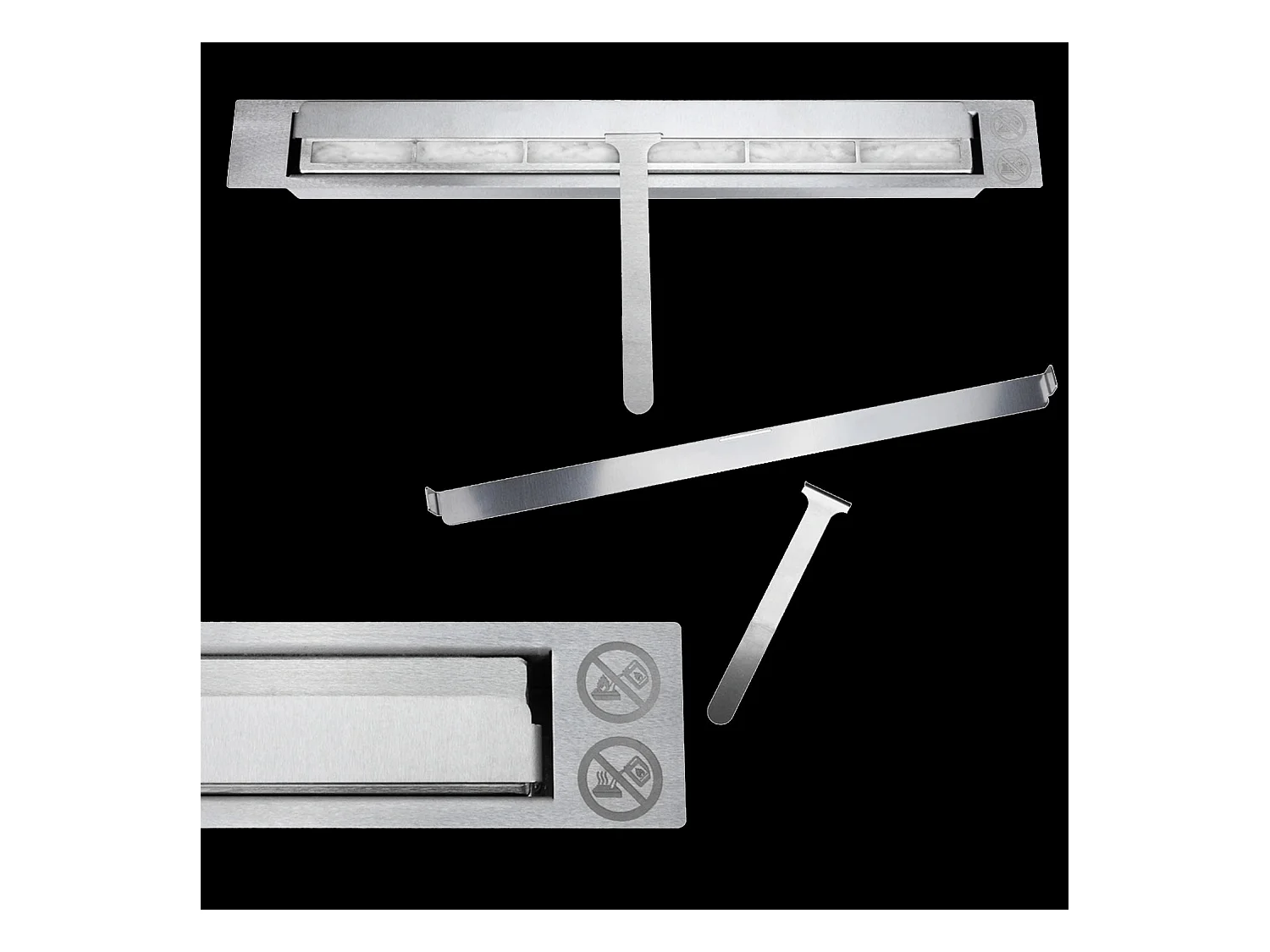 Lucca White wand- of inbouw bio-ethanolhaard, L 90 x D 12 x H 40