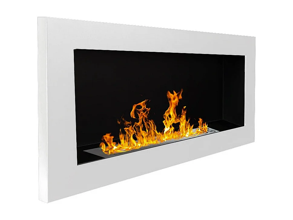 Chimenea de bioetanol Lucca White para pared o empotrada, L 90 x P 12 x H 40