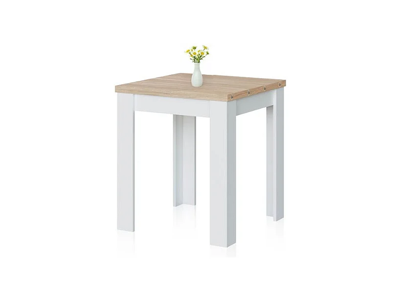 Mesa de comedor extensible Giro Blanco Artik (Blanco Mate) - Roble Canadian